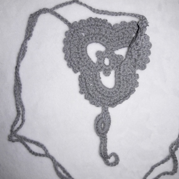 PAIR Gray Handmade Barefoot Anklet Sandals - Picture 3 of 3